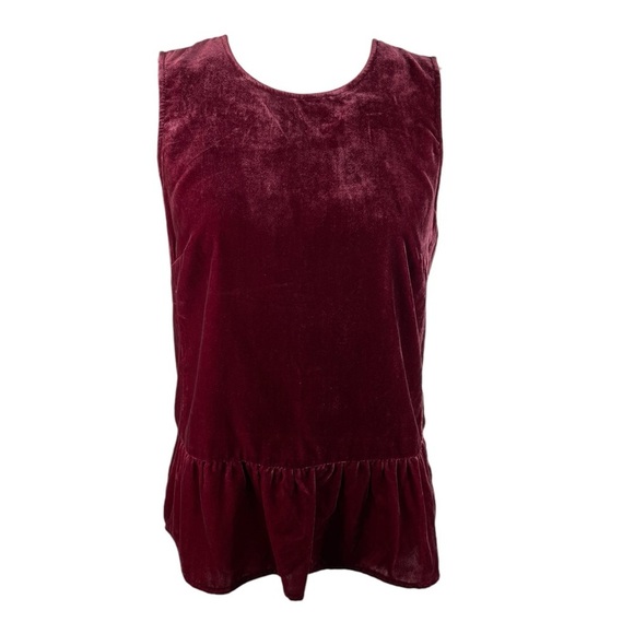 J. Crew Velvet Sleeveless Peplum Top NWT - Picture 1 of 7